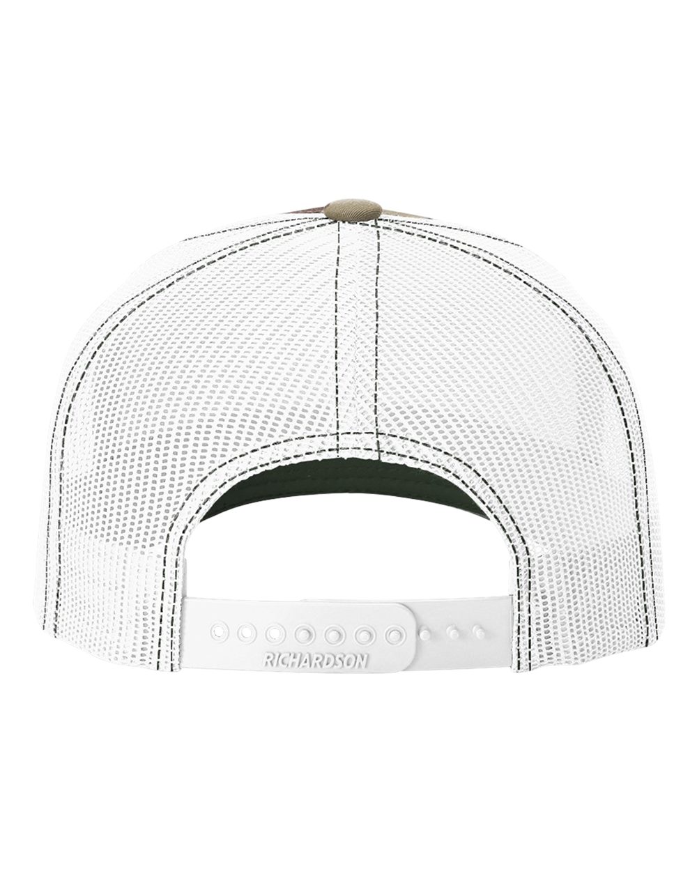 Richardson 112PFP Camo Series - Snap-back Truckers Hat - Custom Branded Laser Engraved Leatherette Patch
