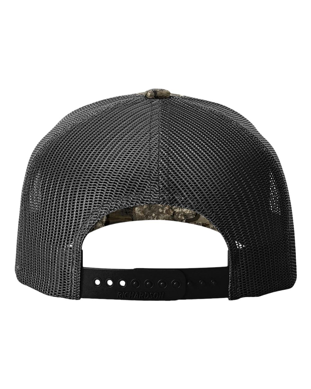 Richardson 112PFP Realtree Camo Series - Snap-back Truckers Hat - Custom Branded Laser Engraved Leatherette Patch