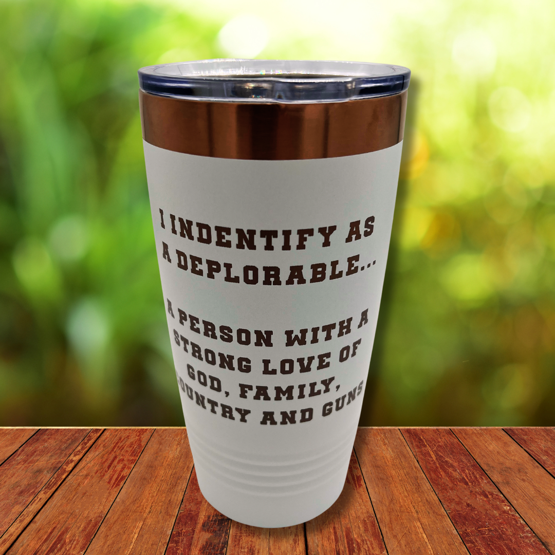 20oz Polar Camel Tumbler Identify as a Deplorable