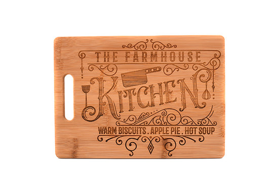 Bamboo Farmhouse Kitchen Large Cutting Board with Handle