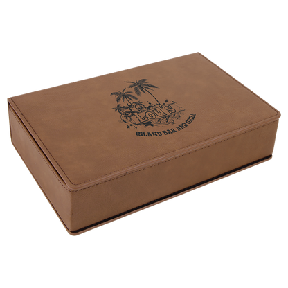 6 oz. Custom Engraved Leatherette Flask Gift Set