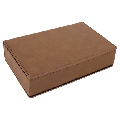 6 oz. Custom Engraved Leatherette Flask Gift Set