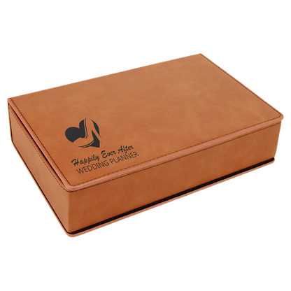 6 oz. Custom Engraved Leatherette Flask Gift Set
