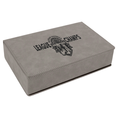 6 oz. Custom Engraved Leatherette Flask Gift Set