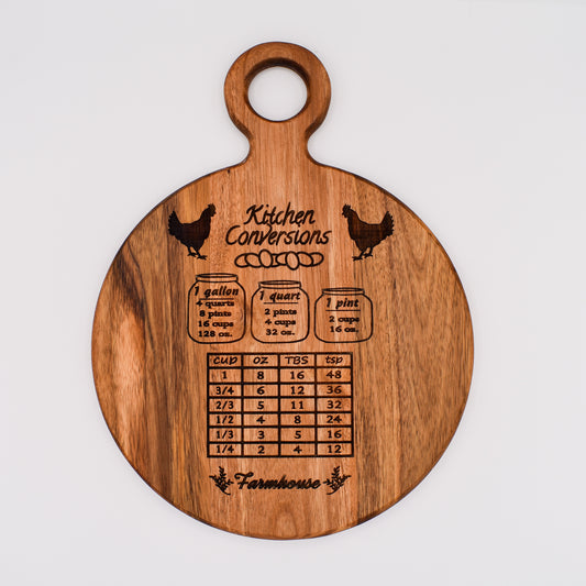 Farmhouse Kitchen Conversion Cutting Board - Round Acacia