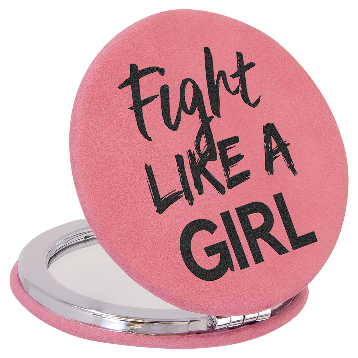 2 1/2" Custom Engraved Leatherette Compact Mirror