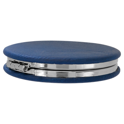2 1/2" Custom Engraved Leatherette Compact Mirror