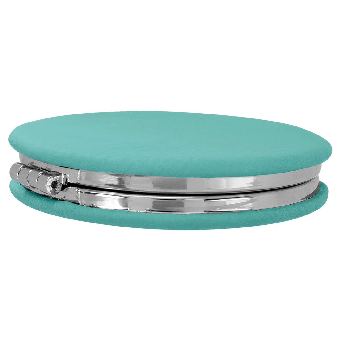 2 1/2" Custom Engraved Leatherette Compact Mirror
