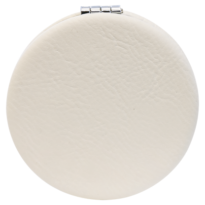 2 1/2" Custom Engraved Leatherette Compact Mirror