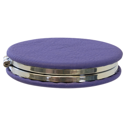 2 1/2" Custom Engraved Leatherette Compact Mirror