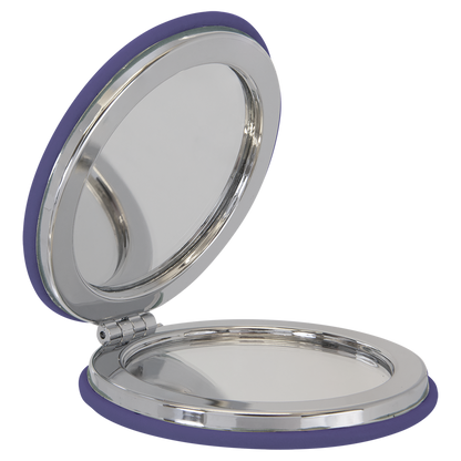 2 1/2" Custom Engraved Leatherette Compact Mirror