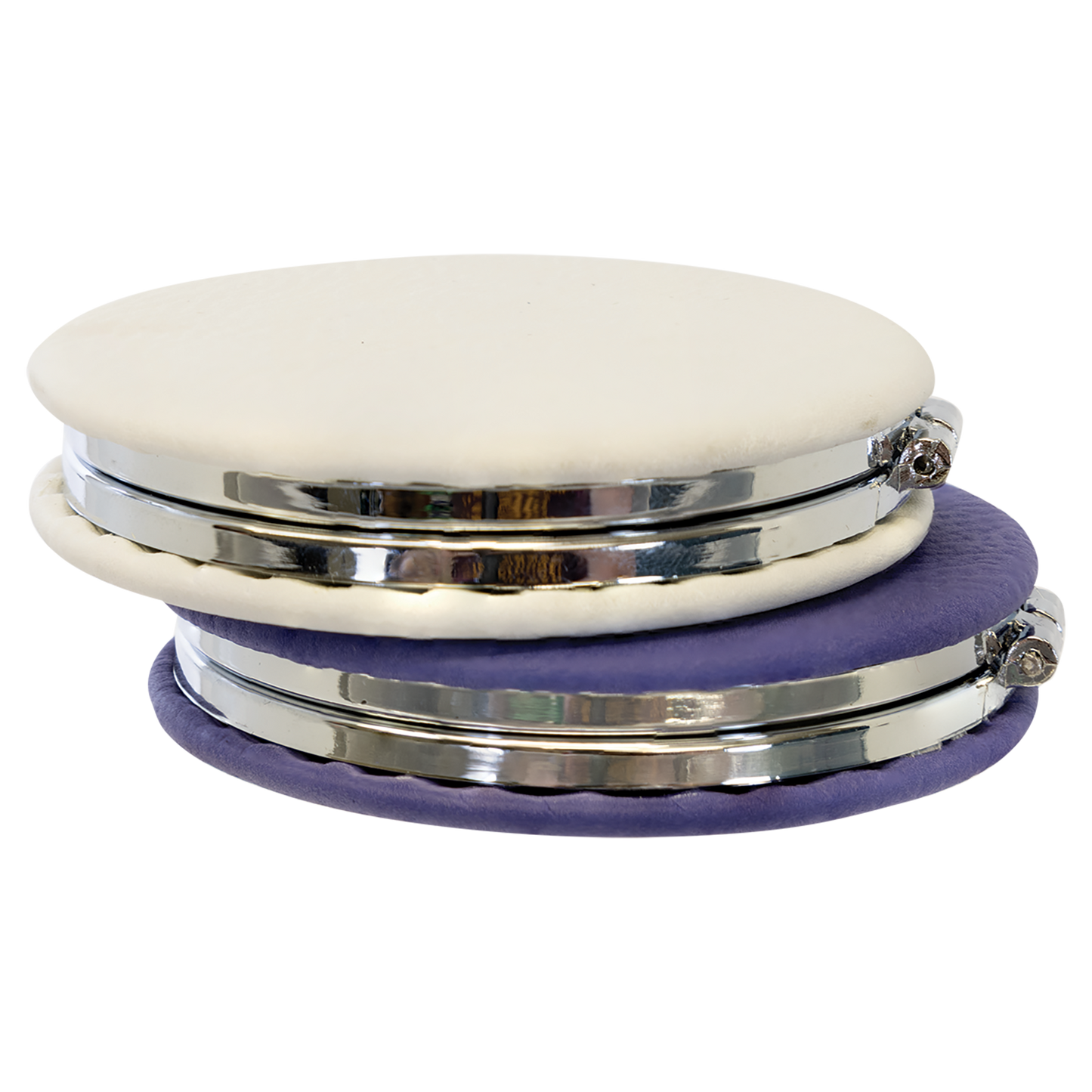 2 1/2" Custom Engraved Leatherette Compact Mirror