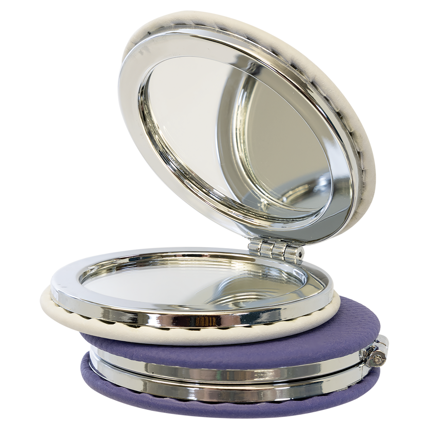 2 1/2" Custom Engraved Leatherette Compact Mirror