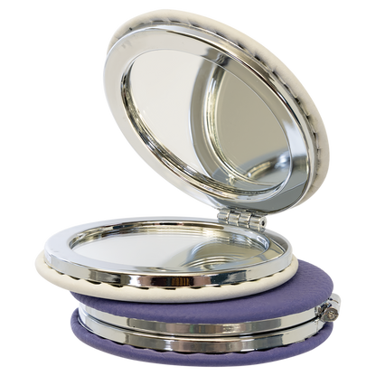 2 1/2" Custom Engraved Leatherette Compact Mirror