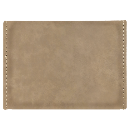 3 3/4" x 2 3/4" Custom Engraved Leatherette Hard Business Card Holder