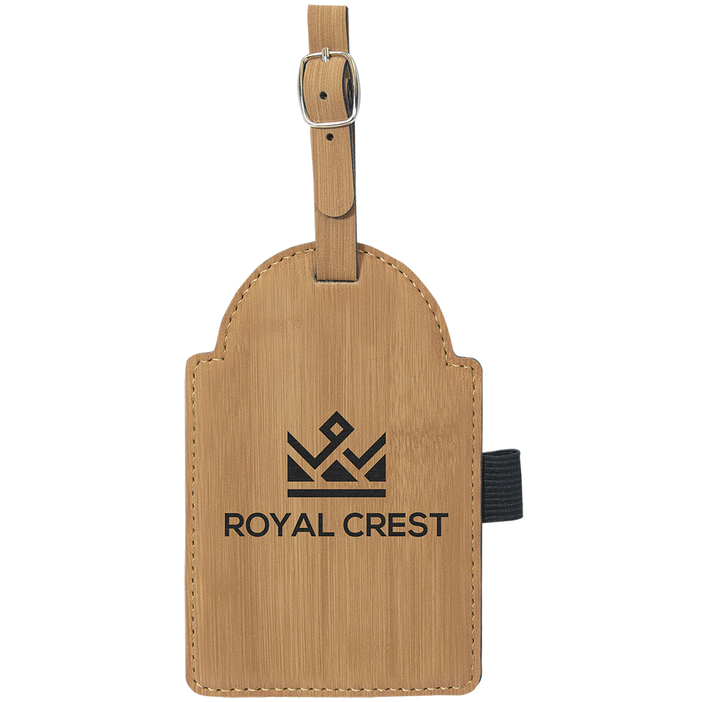 5" x 3 1/4" Custom Engraved Leatherette Golf Bag Tag with 3 Wooden Tees