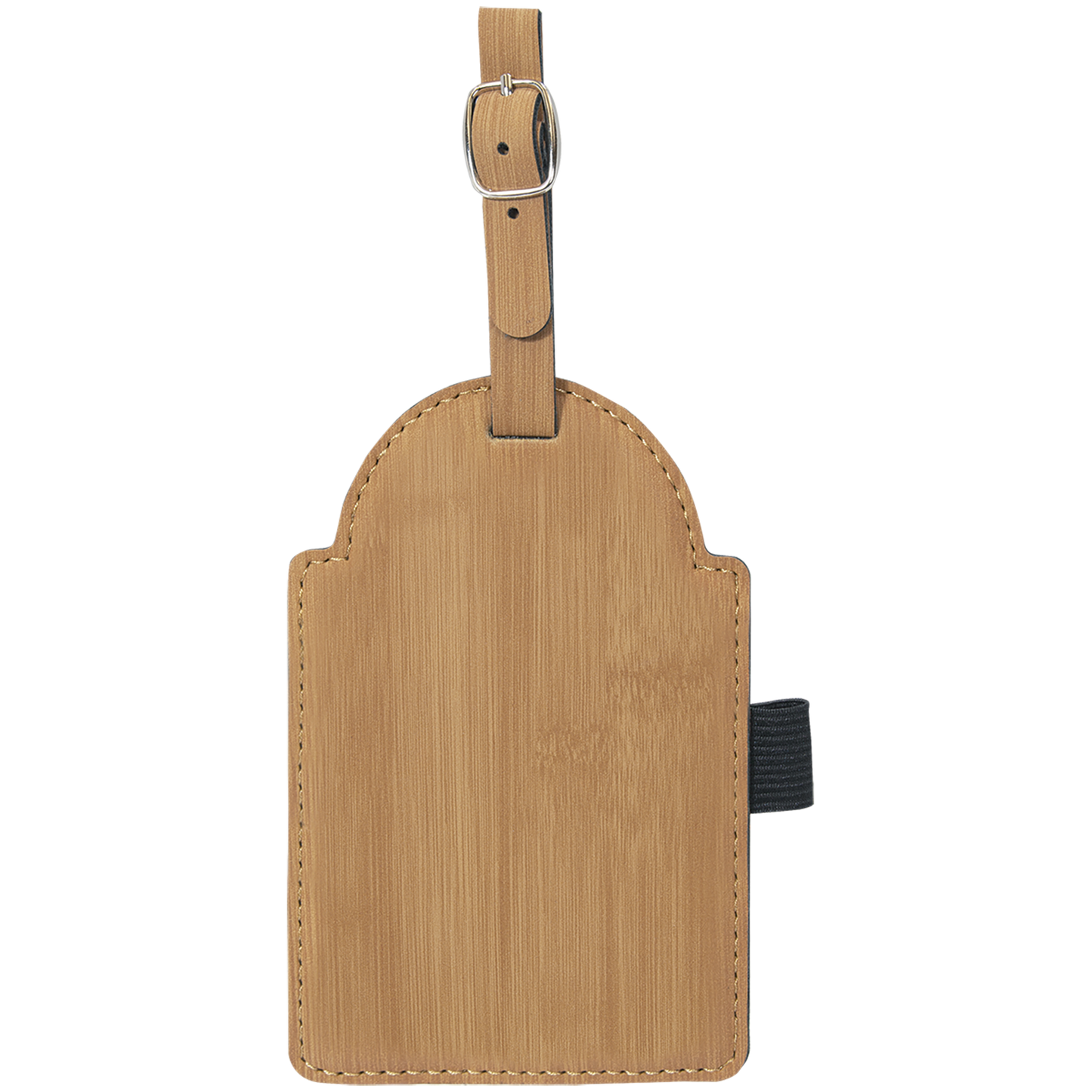 5" x 3 1/4" Custom Engraved Leatherette Golf Bag Tag with 3 Wooden Tees