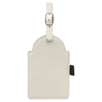 5" x 3 1/4" Custom Engraved Leatherette Golf Bag Tag with 3 Wooden Tees