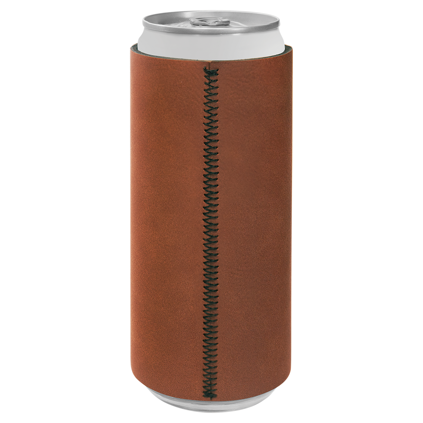Custom Laser Engraved Slim Leatherette Beverage Holder (Koozie) - Upload Your Logo, Brand, or Image