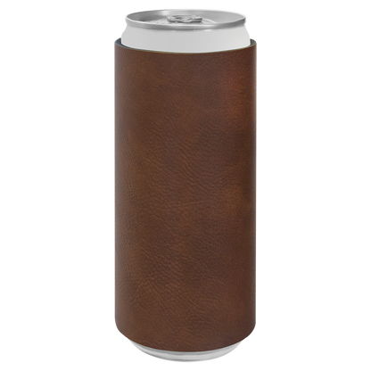 Custom Laser Engraved Slim Leatherette Beverage Holder (Koozie) - Upload Your Logo, Brand, or Image