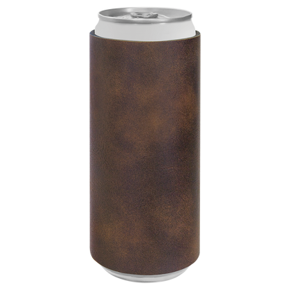 Custom Laser Engraved Slim Leatherette Beverage Holder (Koozie) - Upload Your Logo, Brand, or Image