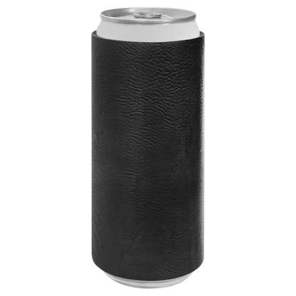 Custom Laser Engraved Slim Leatherette Beverage Holder (Koozie) - Upload Your Logo, Brand, or Image