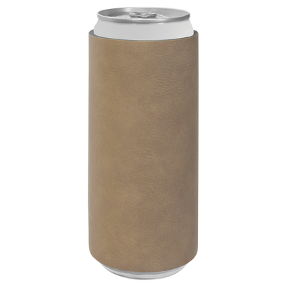 Custom Laser Engraved Slim Leatherette Beverage Holder (Koozie) - Upload Your Logo, Brand, or Image