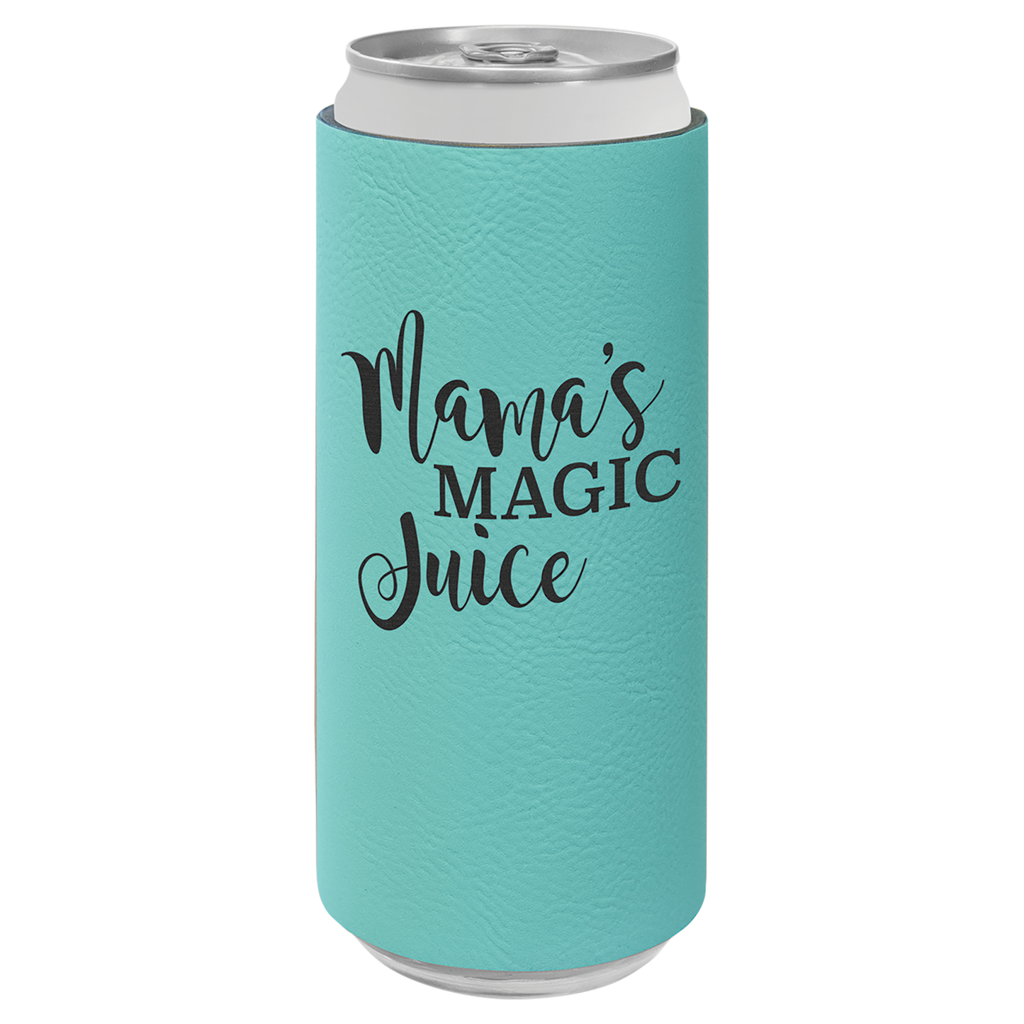 Custom Laser Engraved Slim Leatherette Beverage Holder (Koozie) - Upload Your Logo, Brand, or Image
