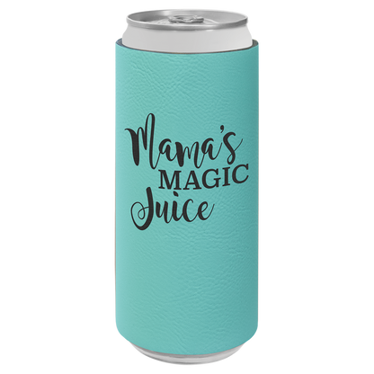 Custom Laser Engraved Slim Leatherette Beverage Holder (Koozie) - Upload Your Logo, Brand, or Image