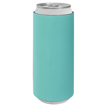 Custom Laser Engraved Slim Leatherette Beverage Holder (Koozie) - Upload Your Logo, Brand, or Image