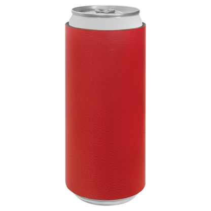 Custom Laser Engraved Slim Leatherette Beverage Holder (Koozie) - Upload Your Logo, Brand, or Image