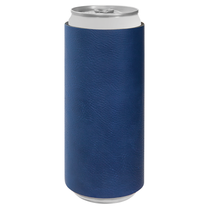 Custom Laser Engraved Slim Leatherette Beverage Holder (Koozie) - Upload Your Logo, Brand, or Image