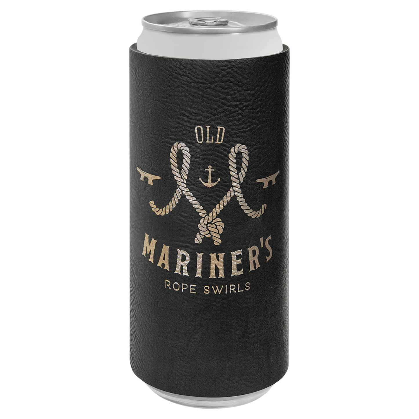Custom Laser Engraved Slim Leatherette Beverage Holder (Koozie) - Upload Your Logo, Brand, or Image