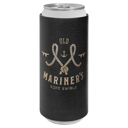Custom Laser Engraved Slim Leatherette Beverage Holder (Koozie) - Upload Your Logo, Brand, or Image