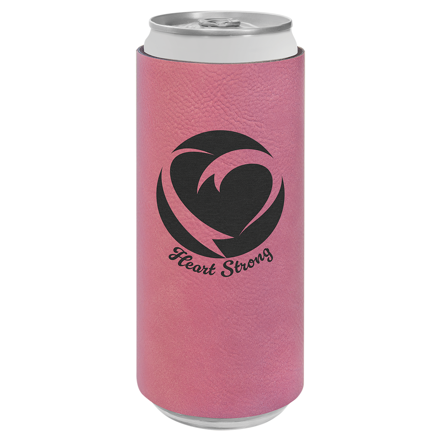 Custom Laser Engraved Slim Leatherette Beverage Holder (Koozie) - Upload Your Logo, Brand, or Image