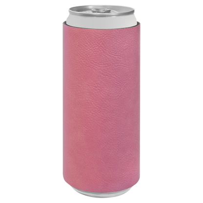 Custom Laser Engraved Slim Leatherette Beverage Holder (Koozie) - Upload Your Logo, Brand, or Image