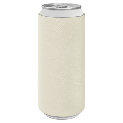 Custom Laser Engraved Slim Leatherette Beverage Holder (Koozie) - Upload Your Logo, Brand, or Image