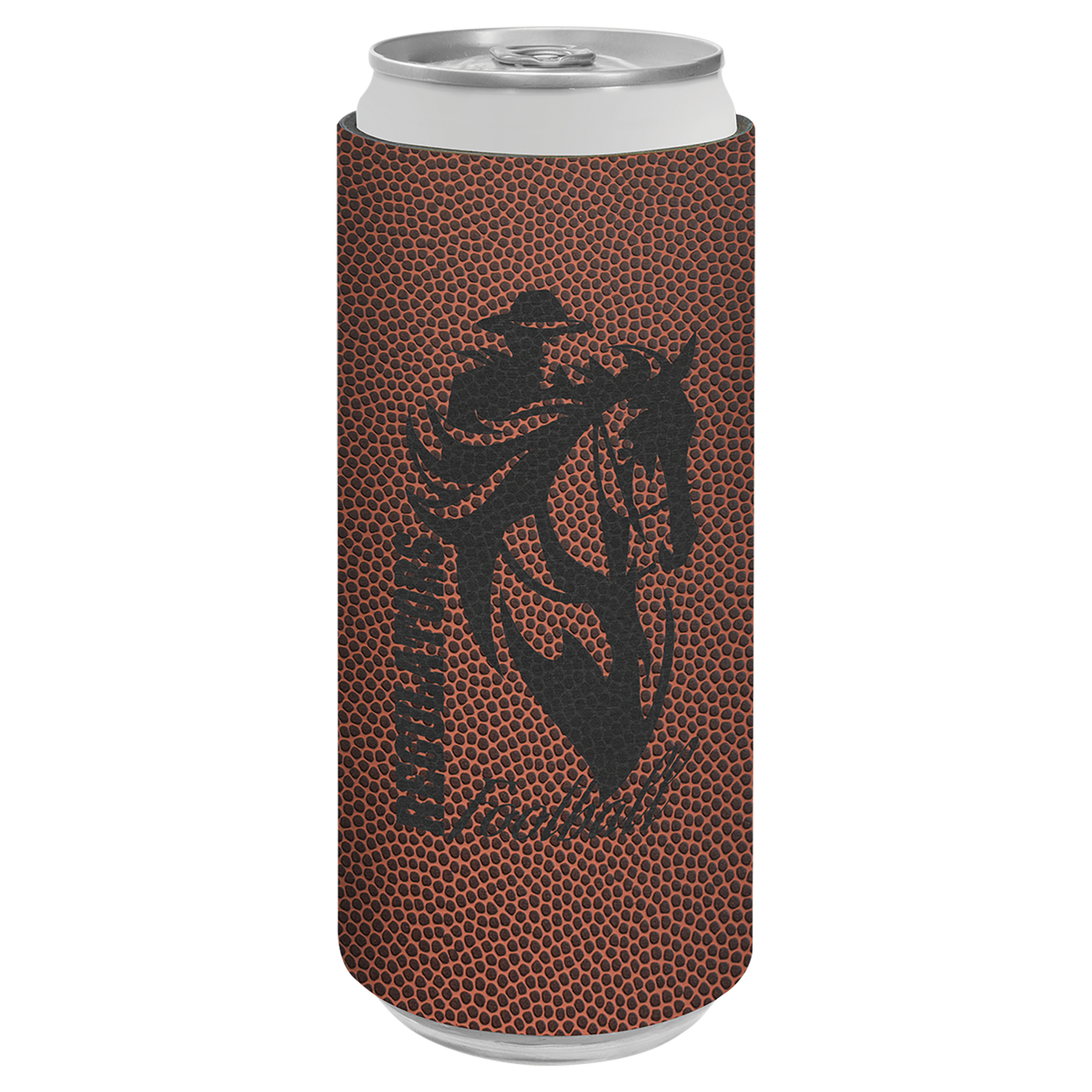 Custom Laser Engraved Slim Leatherette Beverage Holder (Koozie) - Upload Your Logo, Brand, or Image