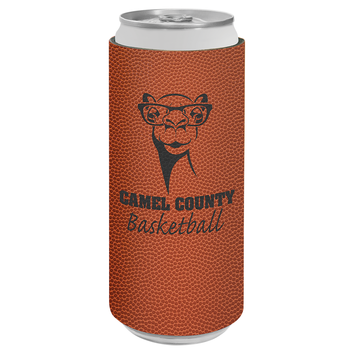 Custom Laser Engraved Slim Leatherette Beverage Holder (Koozie) - Upload Your Logo, Brand, or Image