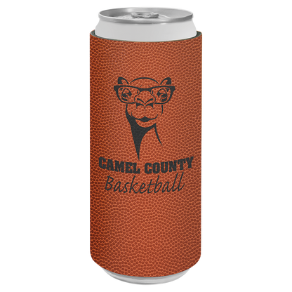 Custom Laser Engraved Slim Leatherette Beverage Holder (Koozie) - Upload Your Logo, Brand, or Image
