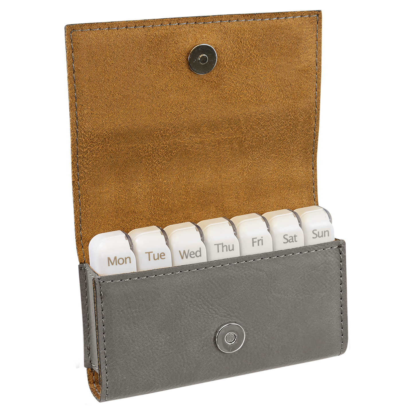 4 3/4" x 3 1/8" Custom Engraved Leatherette Pill Box