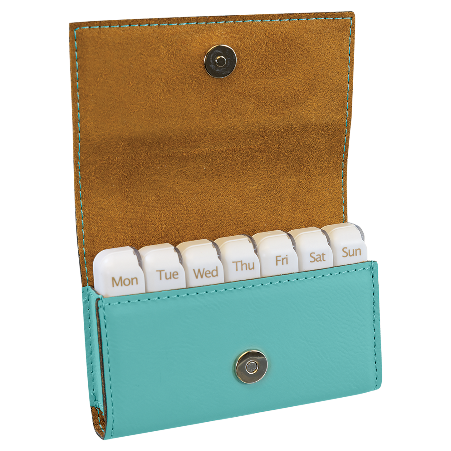 4 3/4" x 3 1/8" Custom Engraved Leatherette Pill Box