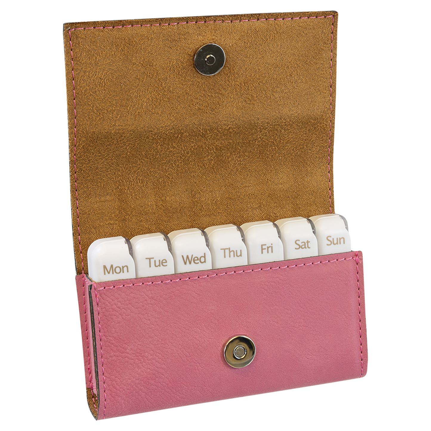 4 3/4" x 3 1/8" Custom Engraved Leatherette Pill Box