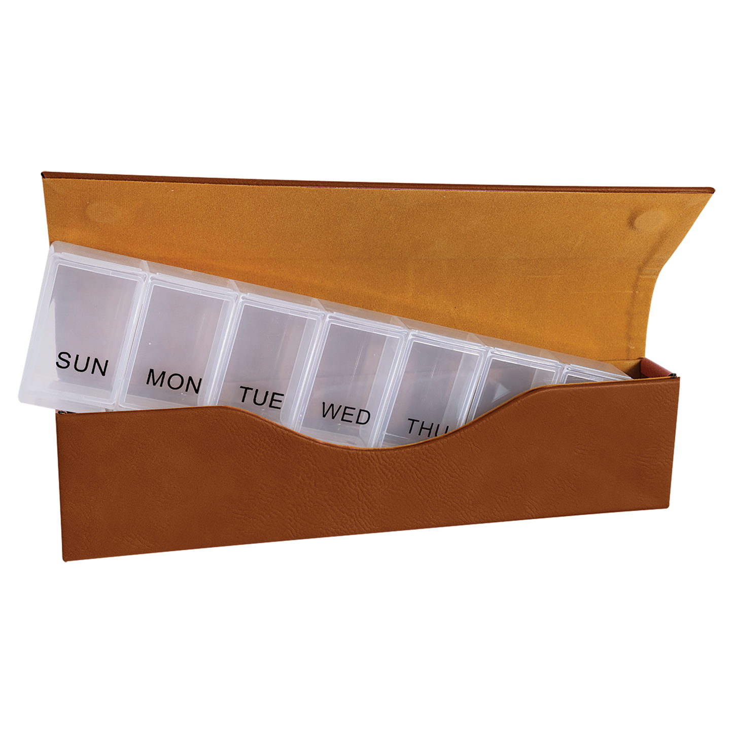 9 3/4" x 2 1/2" Laserable Leatherette Pill Box