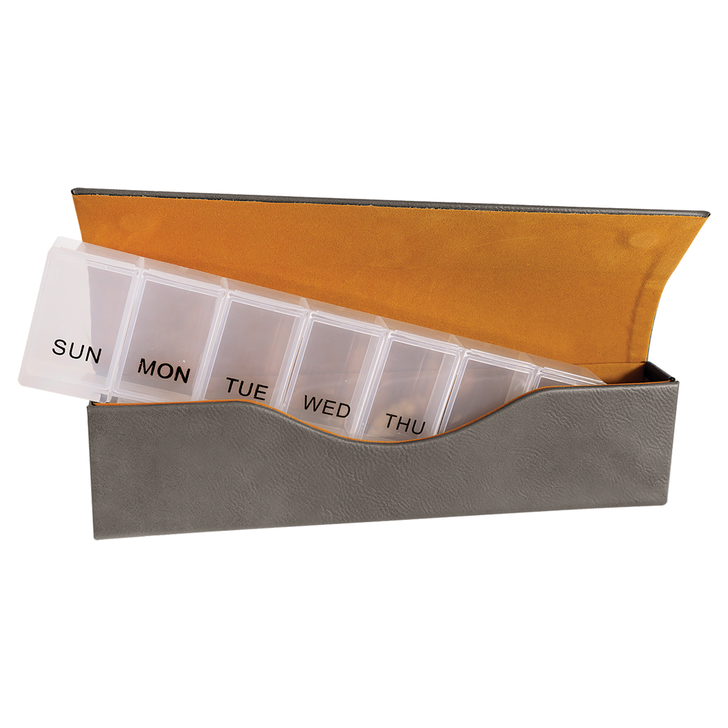 9 3/4" x 2 1/2" Laserable Leatherette Pill Box
