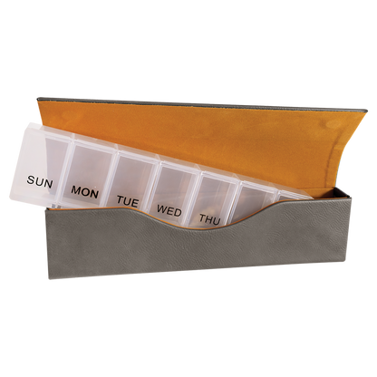 9 3/4" x 2 1/2" Laserable Leatherette Pill Box