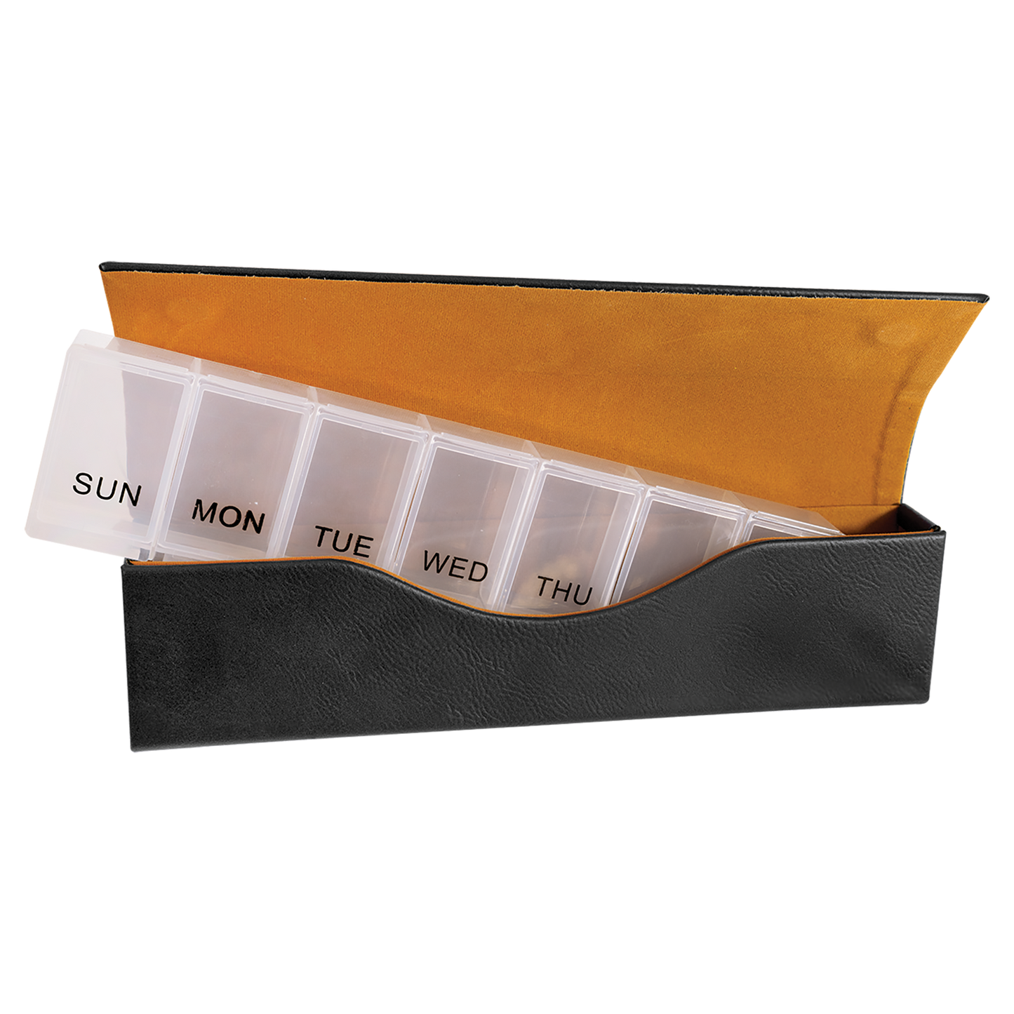9 3/4" x 2 1/2" Laserable Leatherette Pill Box