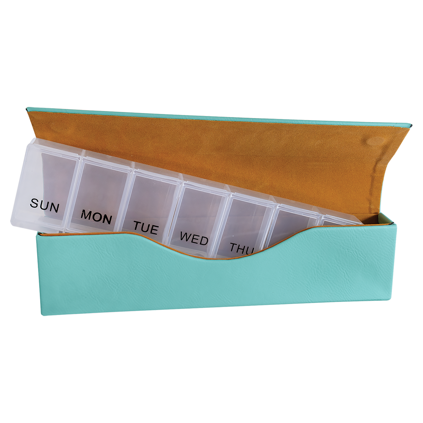 9 3/4" x 2 1/2" Laserable Leatherette Pill Box