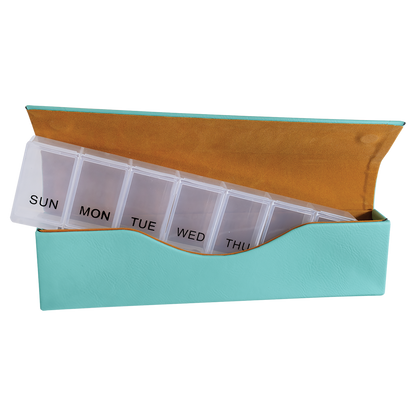 9 3/4" x 2 1/2" Laserable Leatherette Pill Box