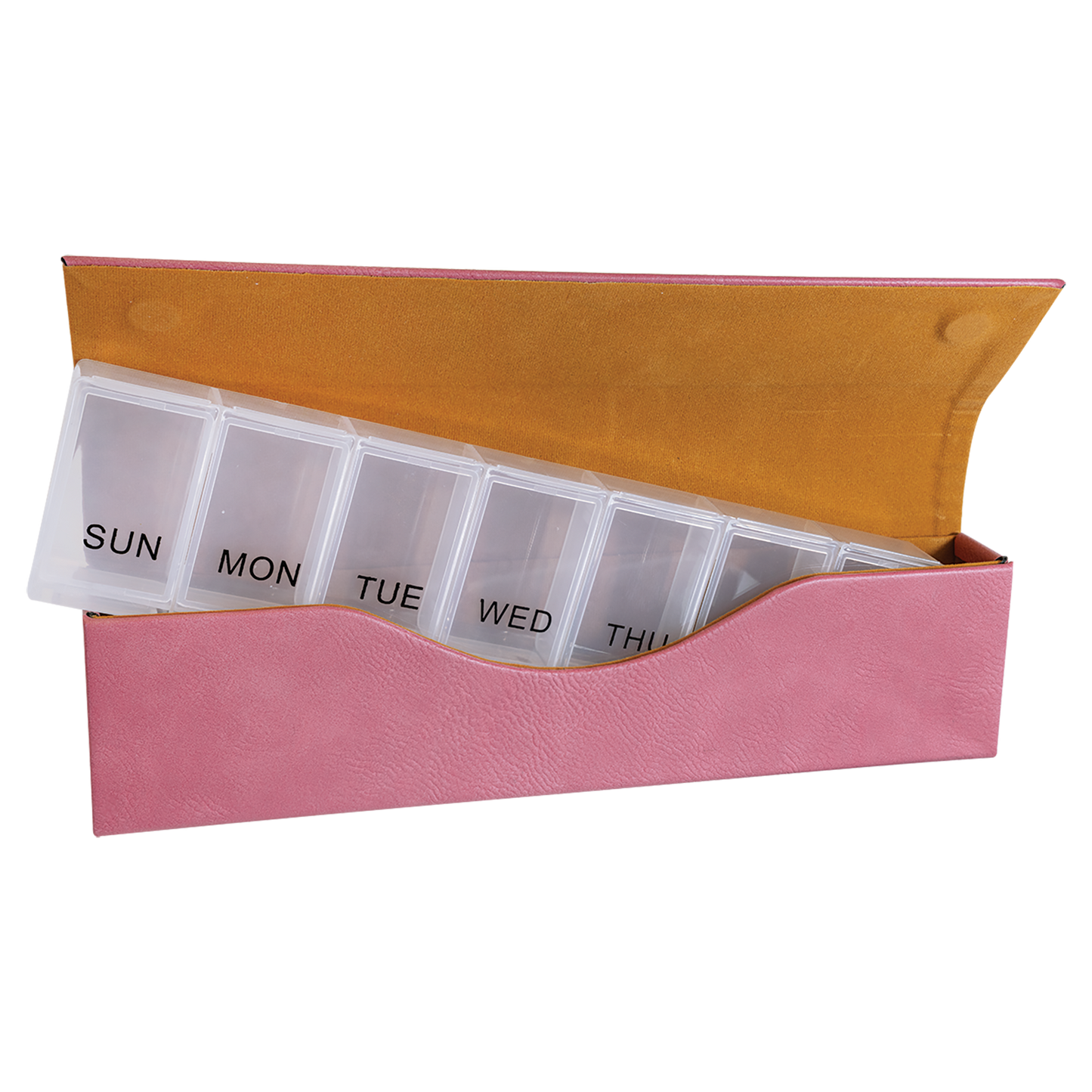 9 3/4" x 2 1/2" Laserable Leatherette Pill Box